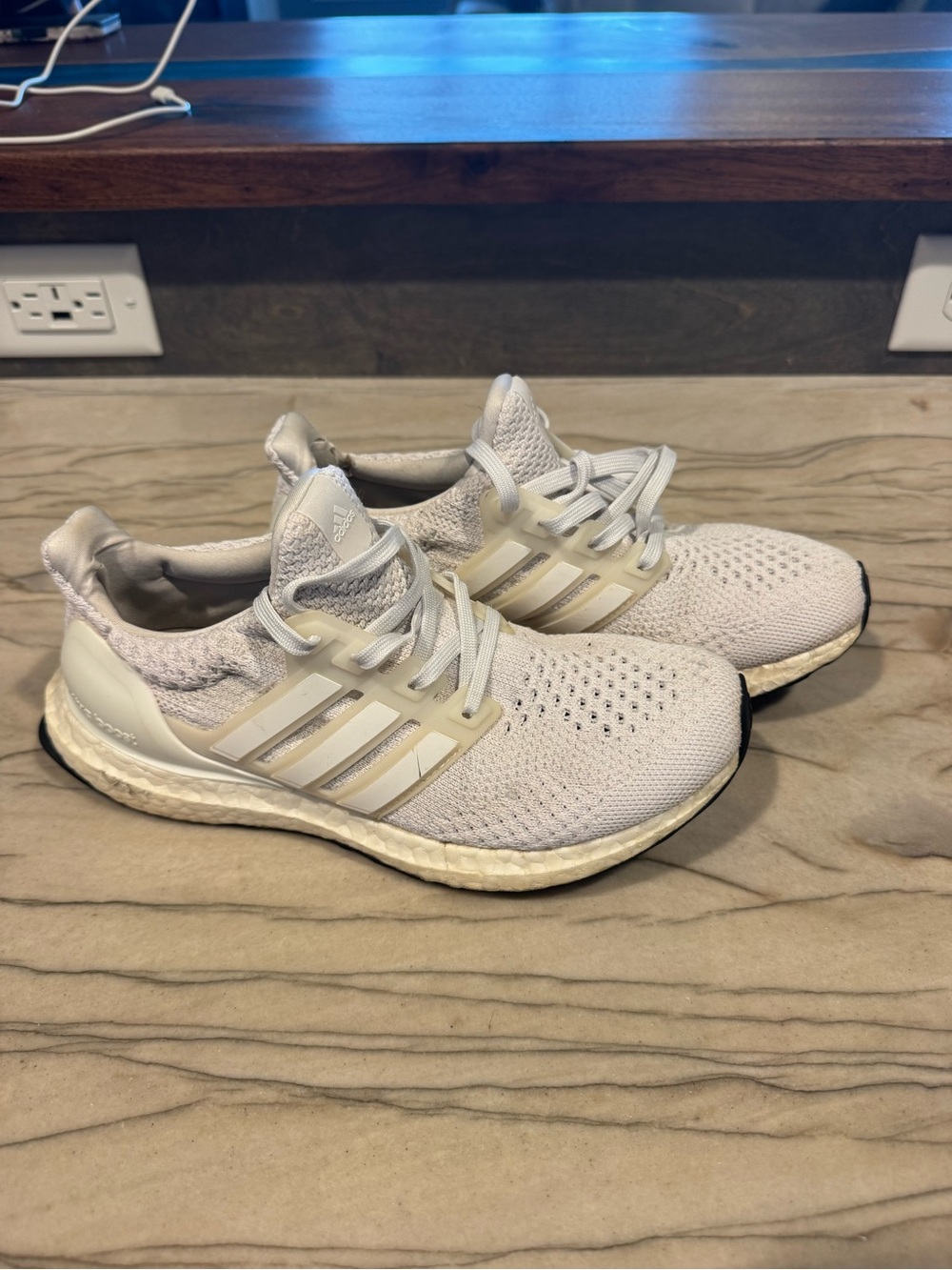 Adidas Women’s White Knit Running Shoes